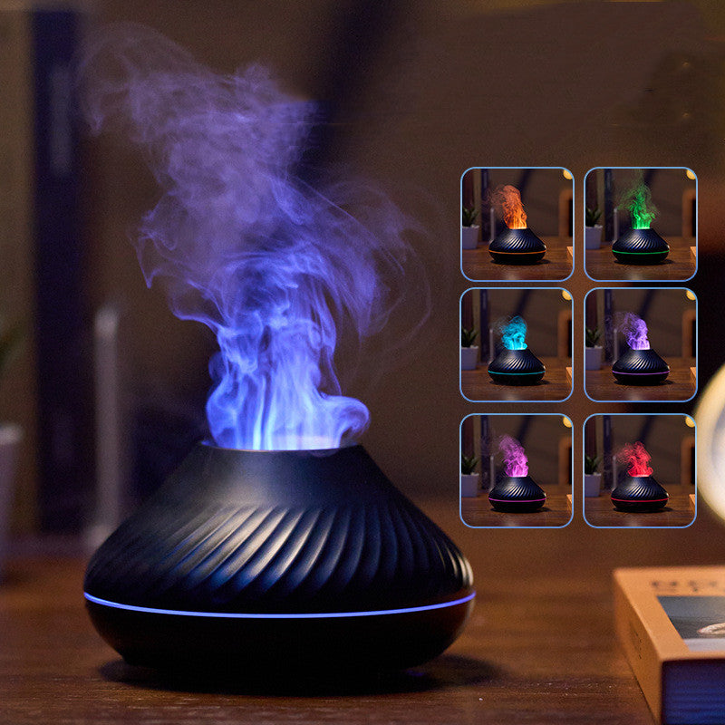 Flamme aromadiffuser med 7 lysfarger, 130 ml og 8 timers drift