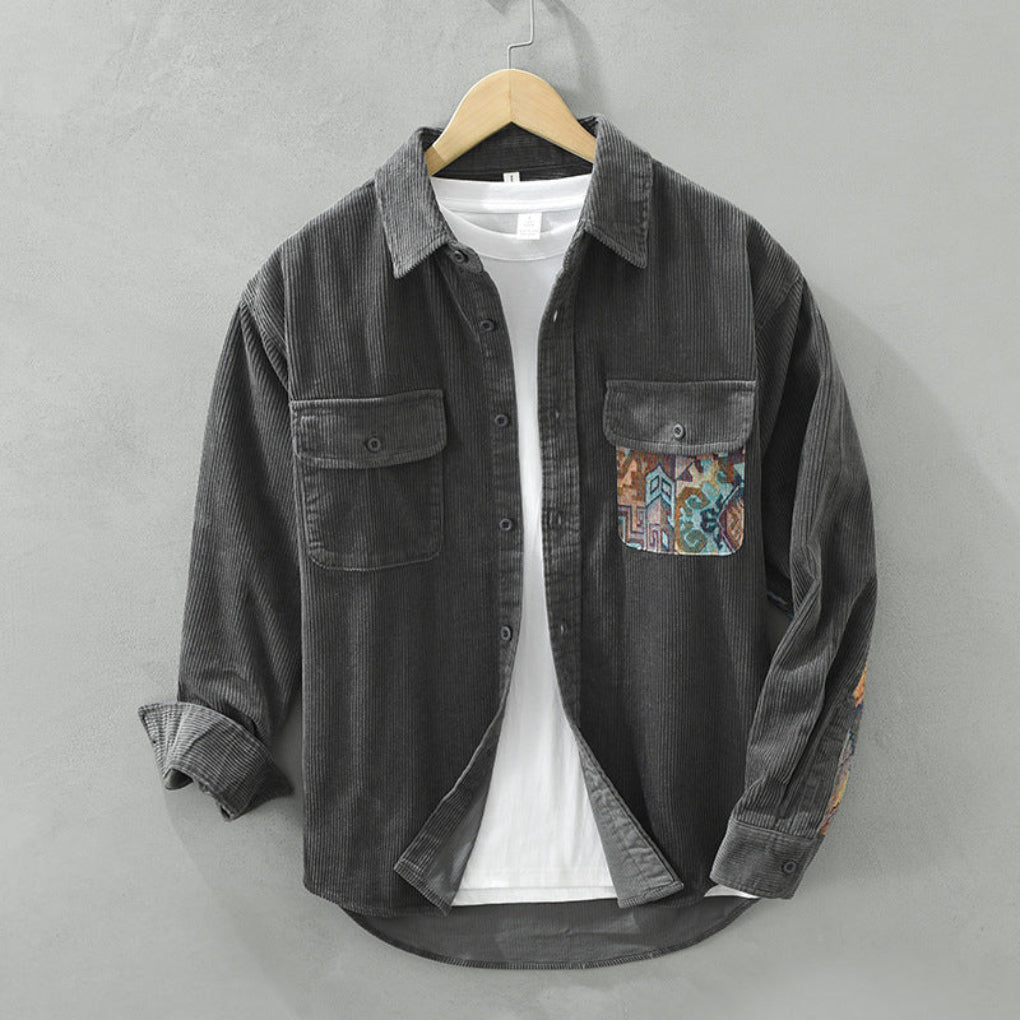 Herre vintage langermet skjorte – Klassisk stil med tidløs appell
