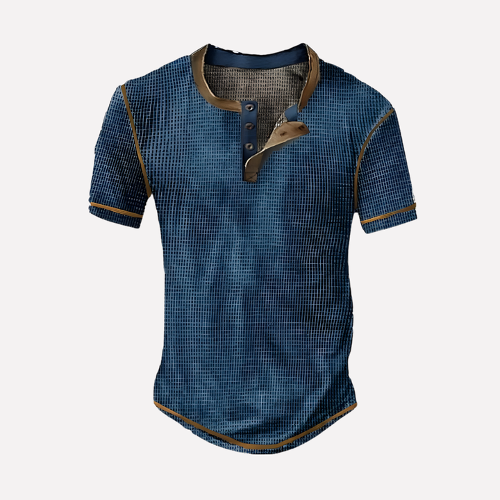 Menns Vaffel Strikket Casual Tee