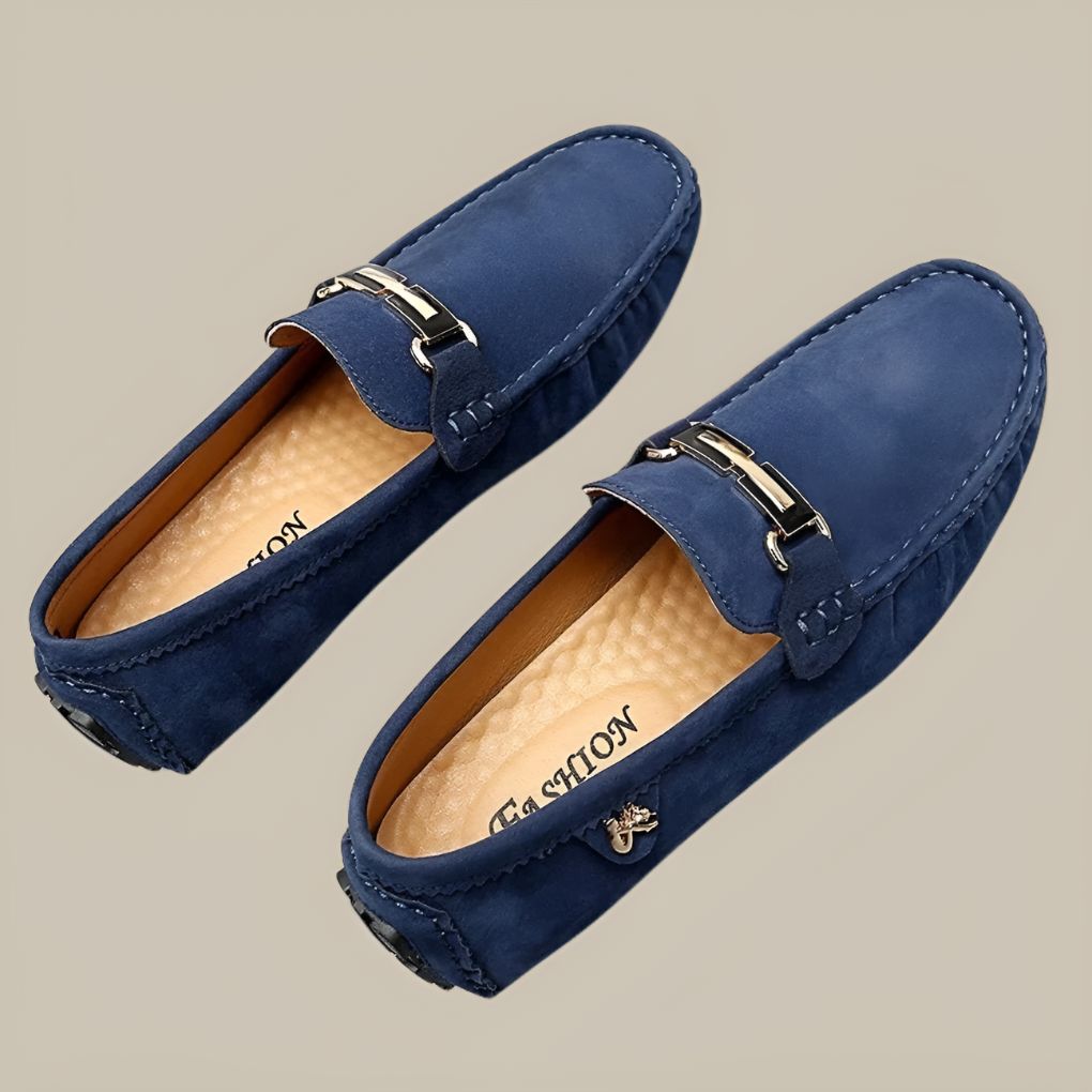 Herre semskede slip-on mokkasiner