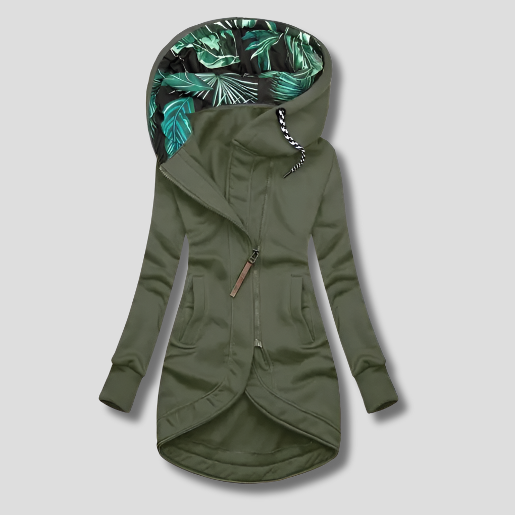 Stilig Zip-Up Jakke med Hette for Kvinner