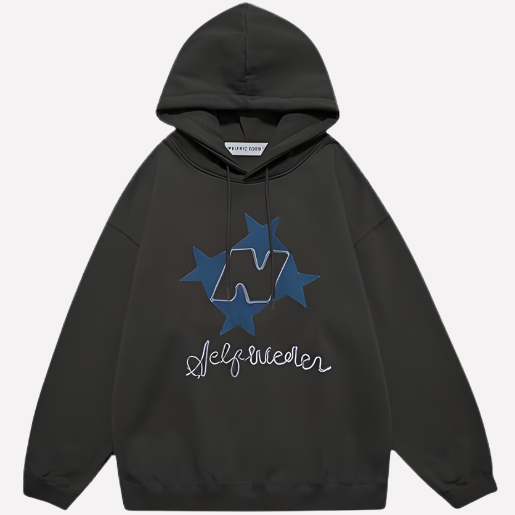 Kvinners Oversized Grafisk Hettegenser