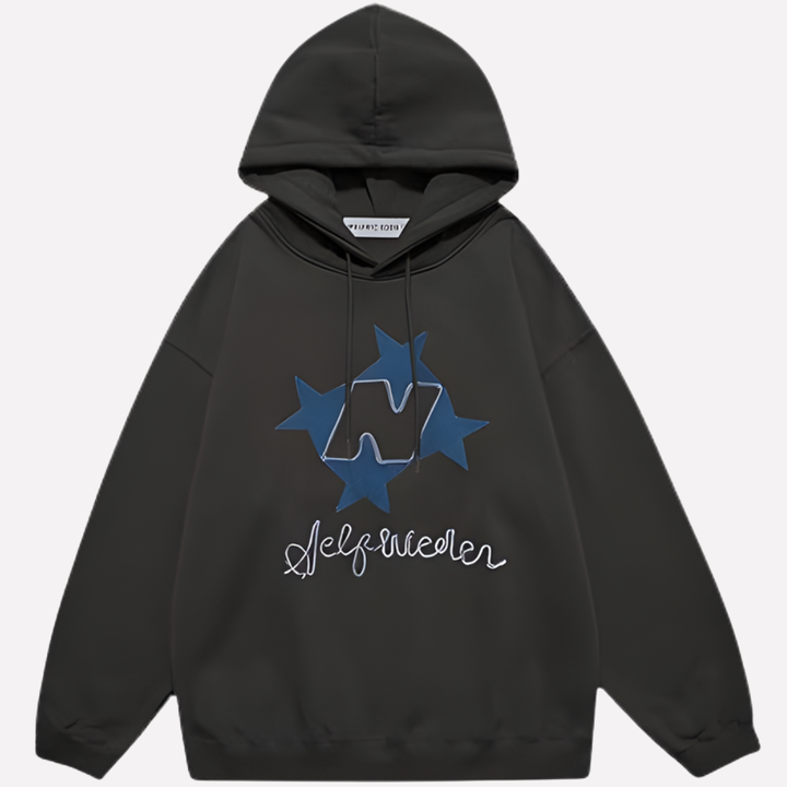 Kvinners Oversized Grafisk Hettegenser