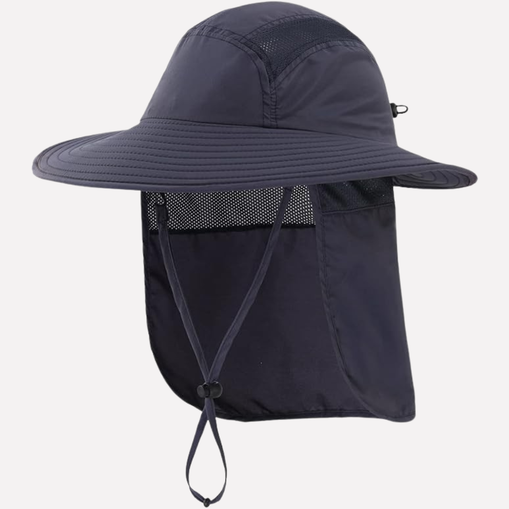 Fiskehatt med nakke-flap for utendørs beskyttelse