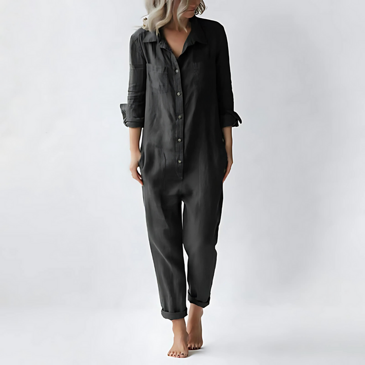 Bomull-Lin Jumpsuit for Kvinner