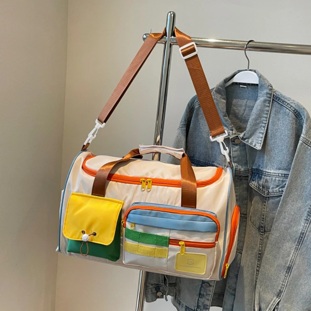 Lett reiseveske med fargeblokker - FlexaBag