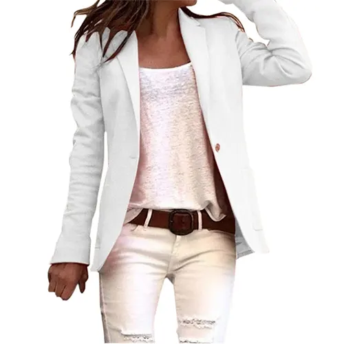 Avslappet Blazer med Lange Ermer for Kvinner