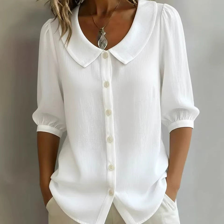 Collared Short-sleeve Blouse Fashion Casual Versatile Loose Shirt Women's Clothing