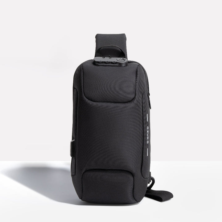 Theft-proof crossbody bag with USB charging