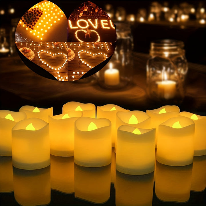 Batteridrevne LED-lys uten Flamme – 24–96 stykker