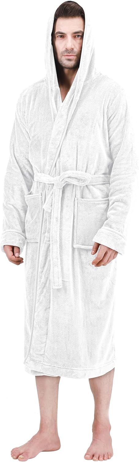 Lett sommerbadekåpe i fleece med hette for herre – Harry