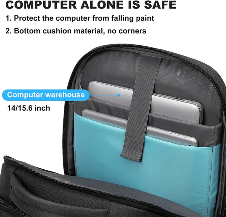 Vanntett ryggsekk for laptop og reise med organiserte rom