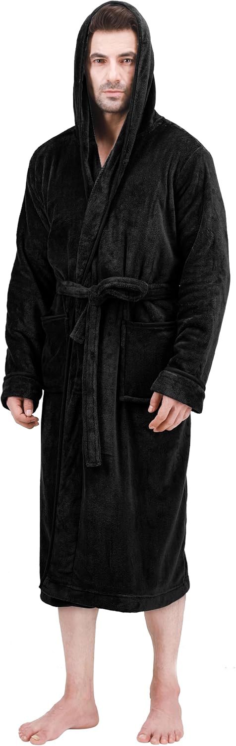 Lett sommerbadekåpe i fleece med hette for herre – Harry