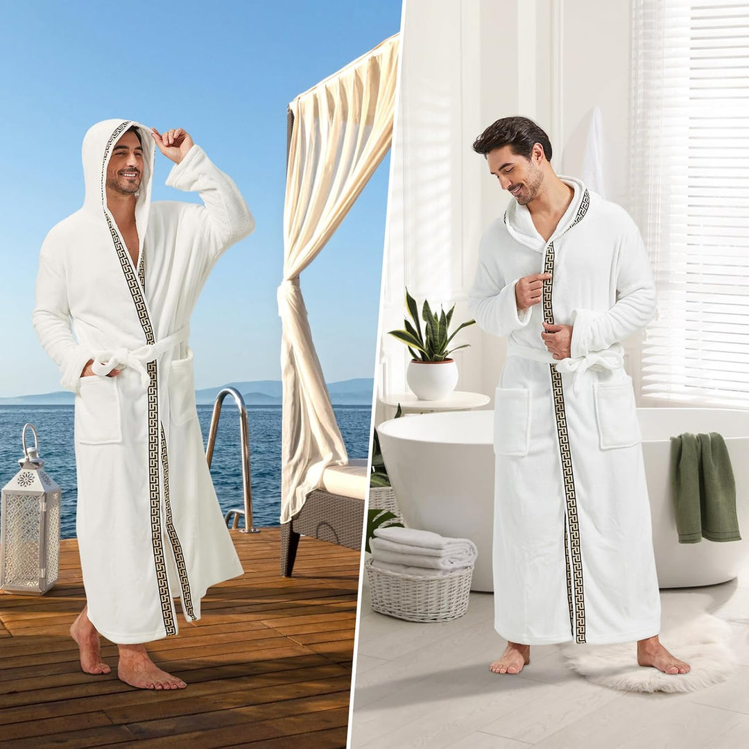 Lett sommerbadekåpe i fleece for herre – James