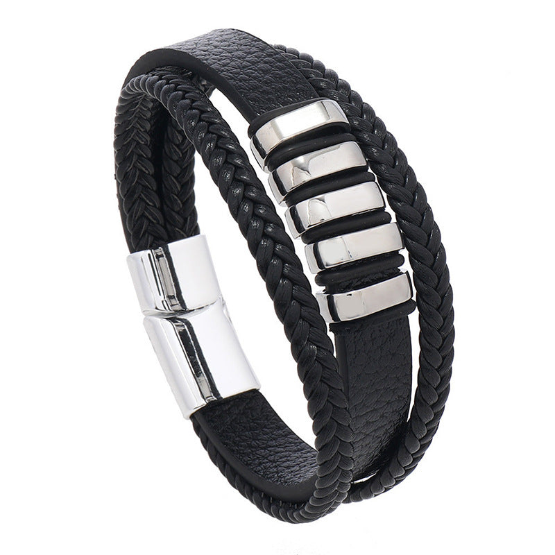 Stylish leather wristband for men