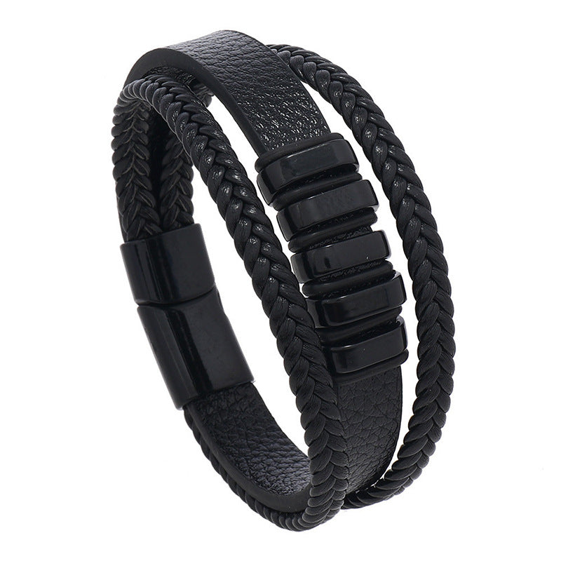 Stylish leather wristband for men