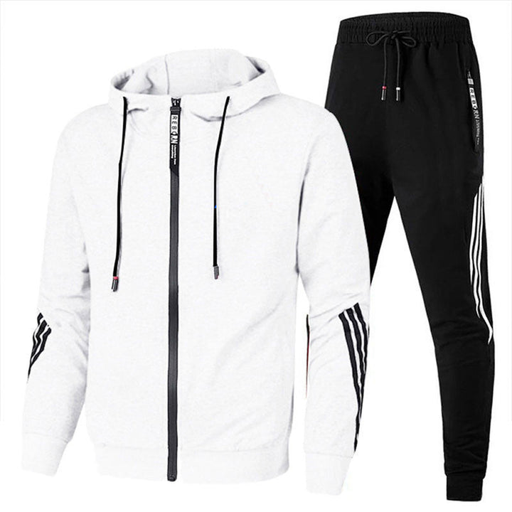 Sporty og varm herretreningsdress i ullblanding