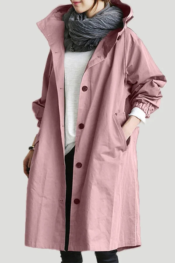 Waterproof, oversized trench coat in mid-length model
