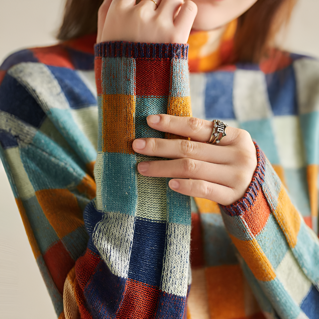 Luxurious cashmere sweater with high neck