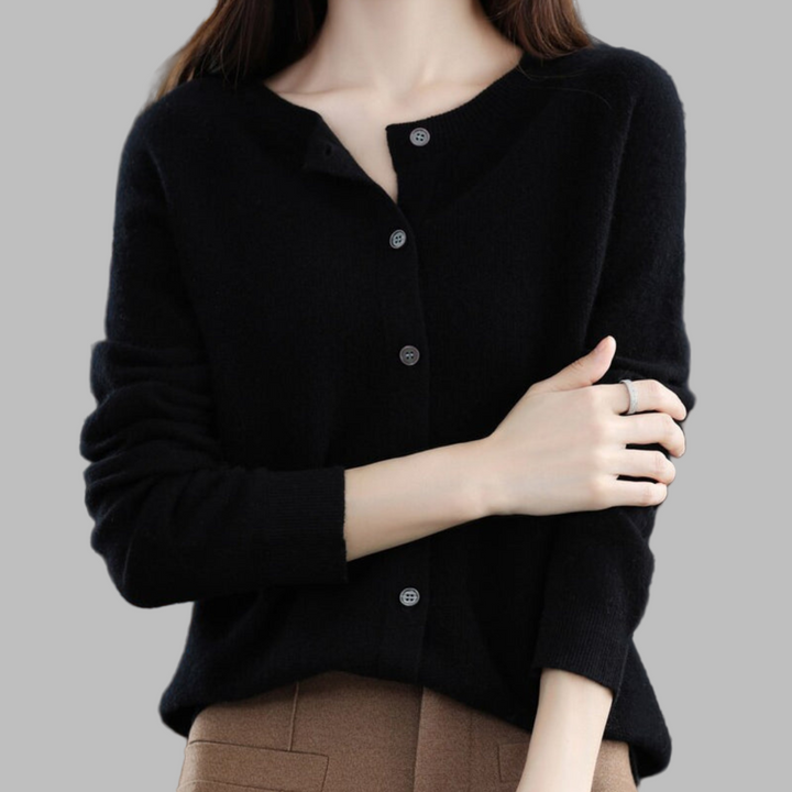 Women's cardigan with O-neck