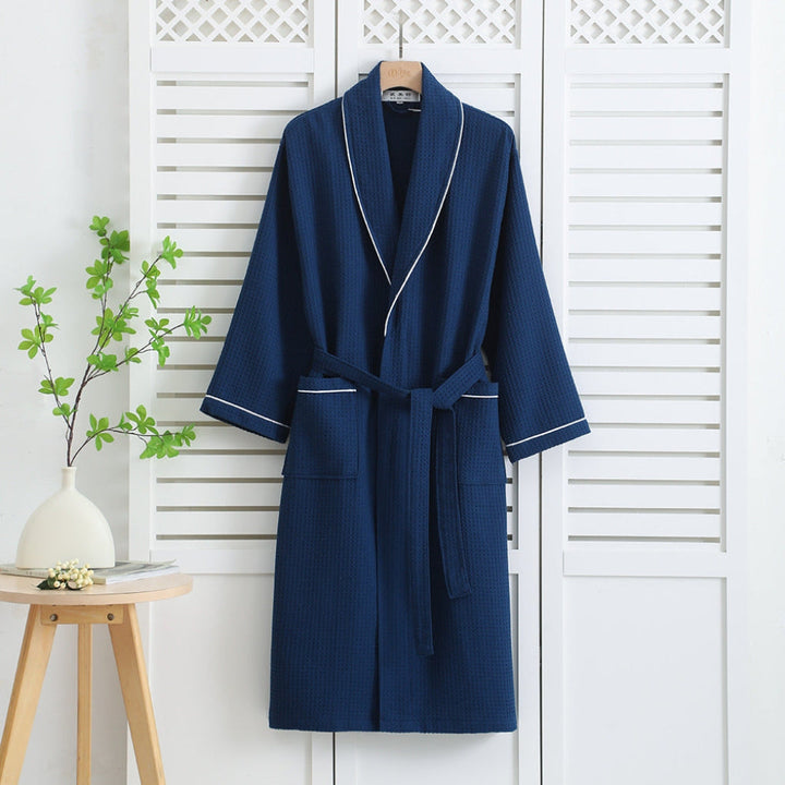 Light kimono in 100% cotton with waffle pattern
