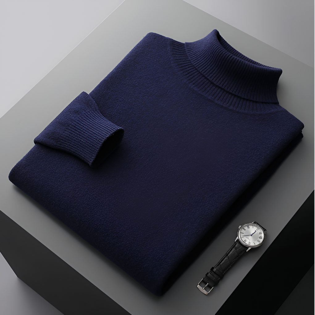 Høy- kvalitet Herre Fin Ull Turtleneck Genser