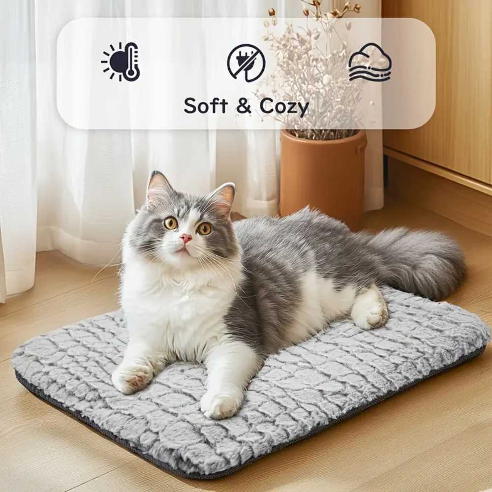 Varmematte til katter med avtakbart, vaskbart trekk