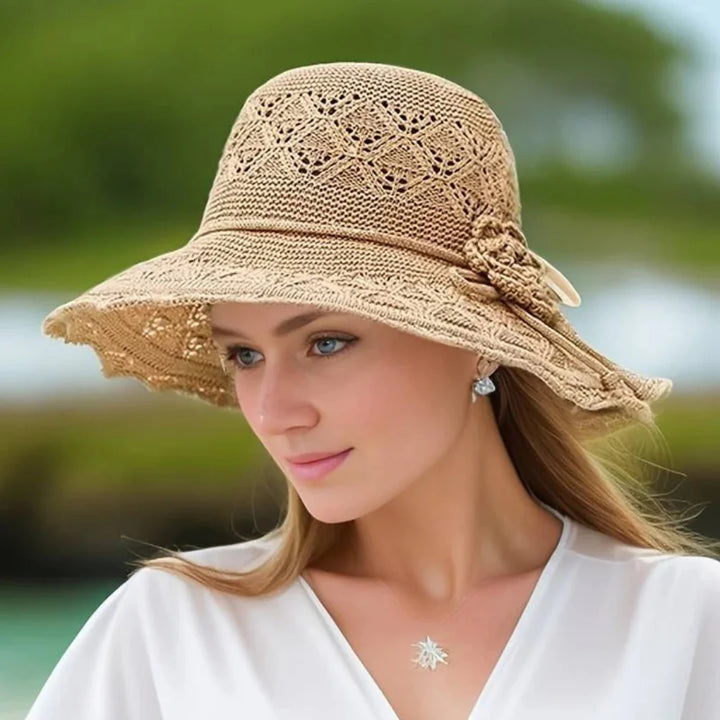 Elegant blonde solhatt for kvinner