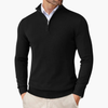 Herre Pullover med Quarter Zip og Ribbet Kant