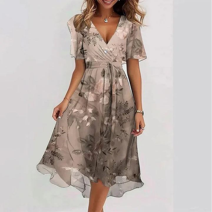 Flowy Floral Sommerkjole (Kne-Lengde)