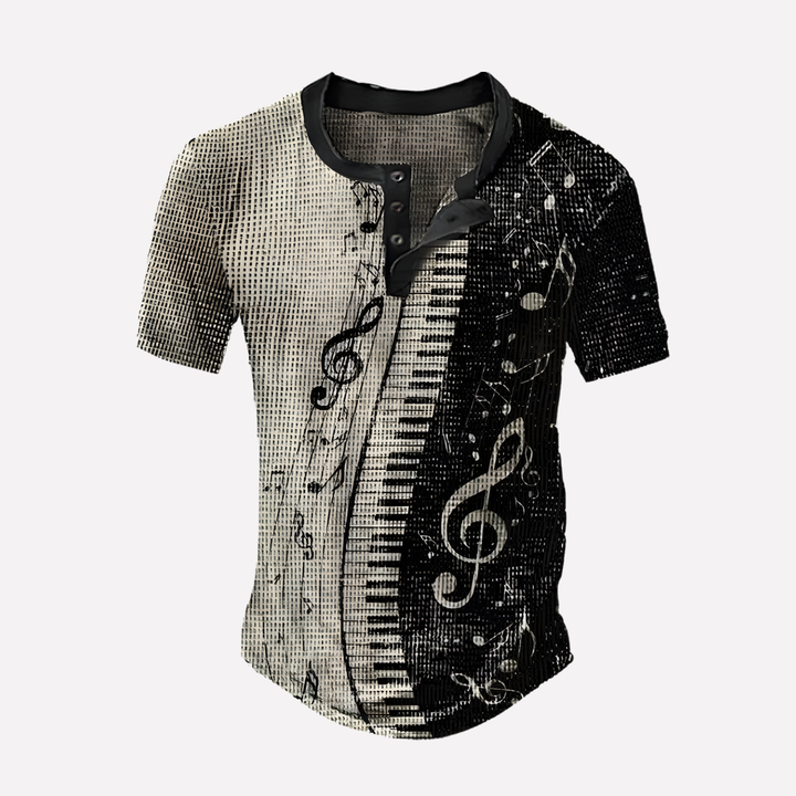 Menns Vaffel Strikket Casual Tee