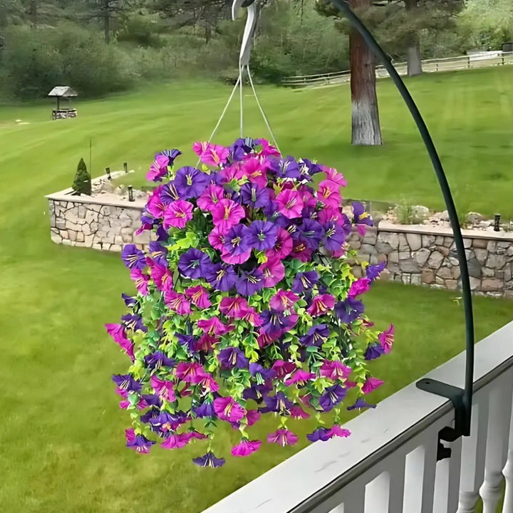 UV-bestandig kunstig hengende dekorasjon for morgenfrueblomster