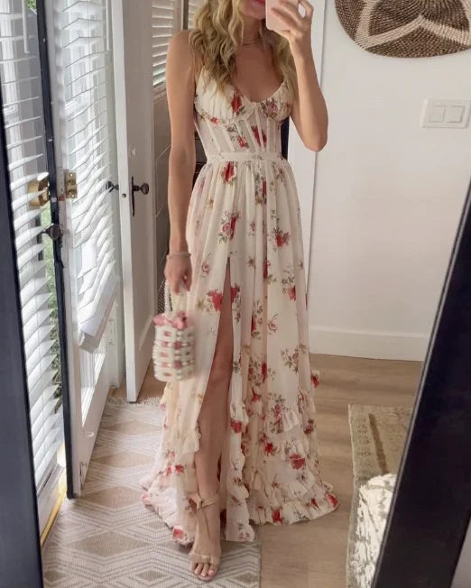 Midi Dress with Floral Lace