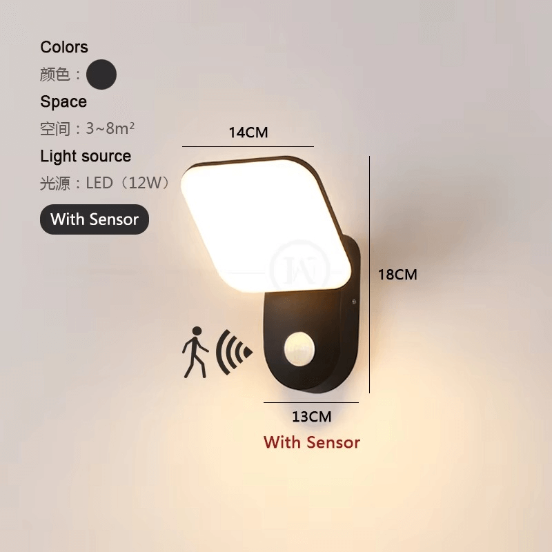 Smart LED-vegglampe med bevegelsessensor
