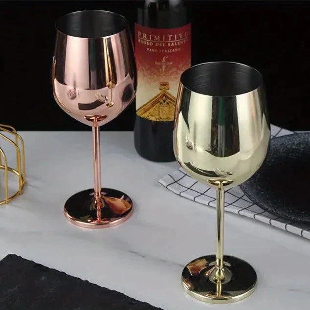 Vinglass i Rustfritt Stål med Speilblank Finish for Daglig Bruk
