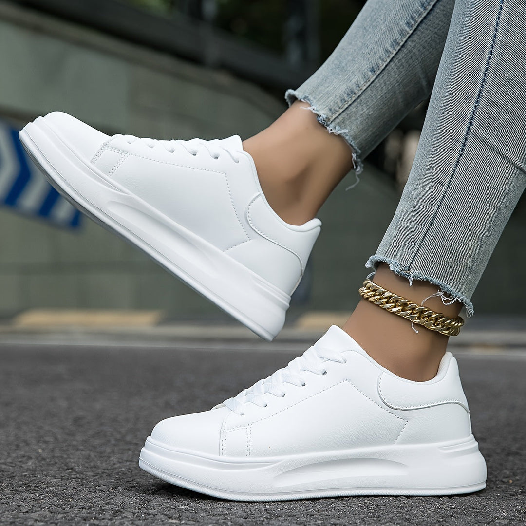 Weiße Ledersneaker für Frauen