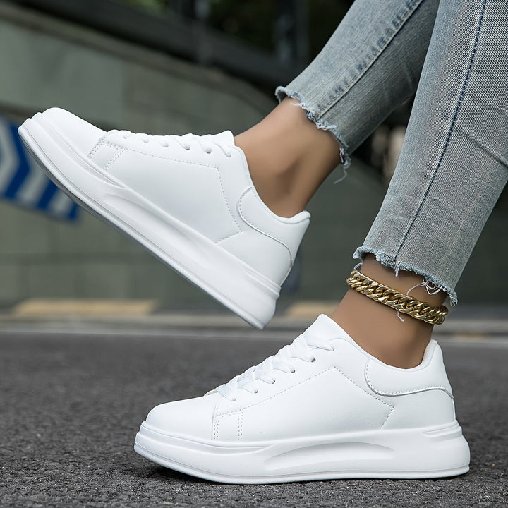 Weiße Ledersneaker für Frauen