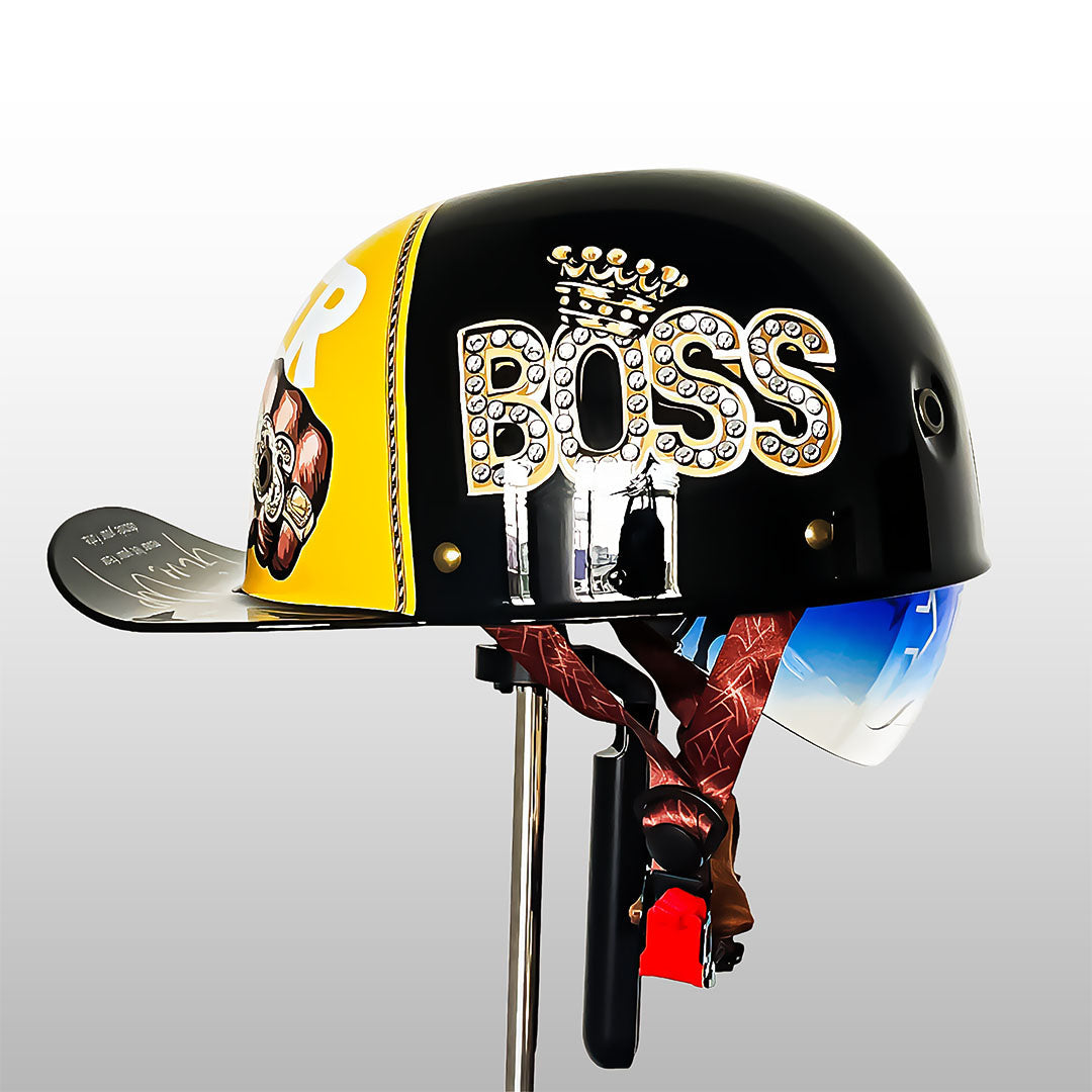 Motorsykkelhjelm i Baseballstil