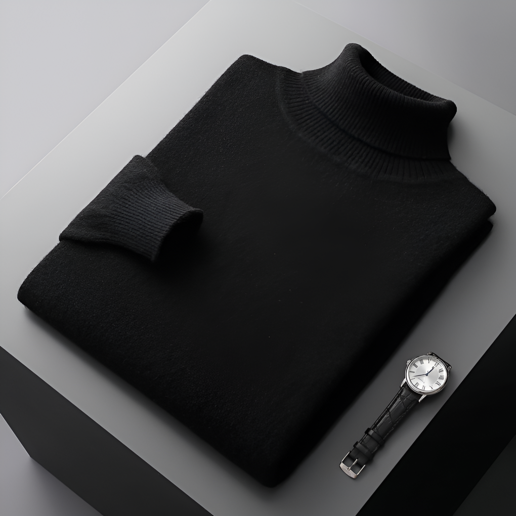 Høy- kvalitet Herre Fin Ull Turtleneck Genser