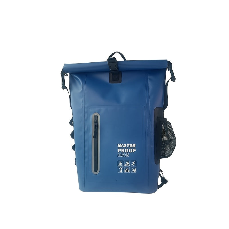Vanntett 25L sekk med roll-top-lukking, flere lommer, solid spennelukking og nettsidelomme