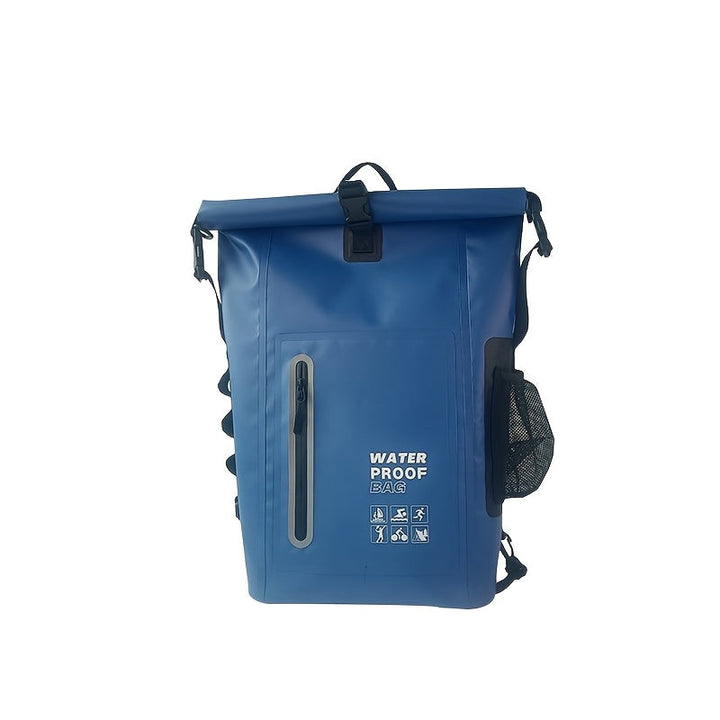 Vanntett 25L sekk med roll-top-lukking, flere lommer, solid spennelukking og nettsidelomme