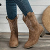 Premium vegan western cowboy boots in leather
