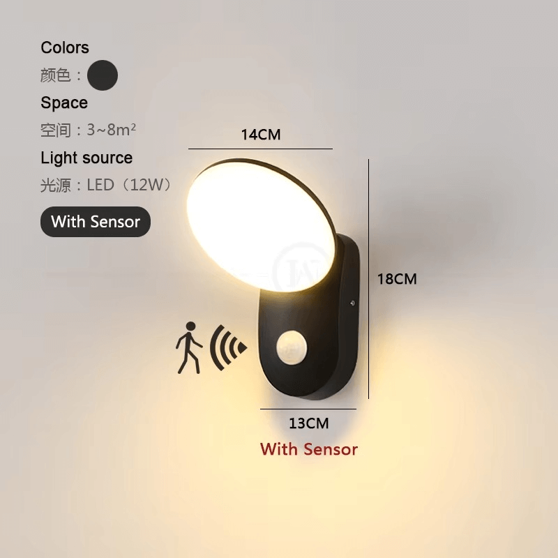 Smart LED-vegglampe med bevegelsessensor