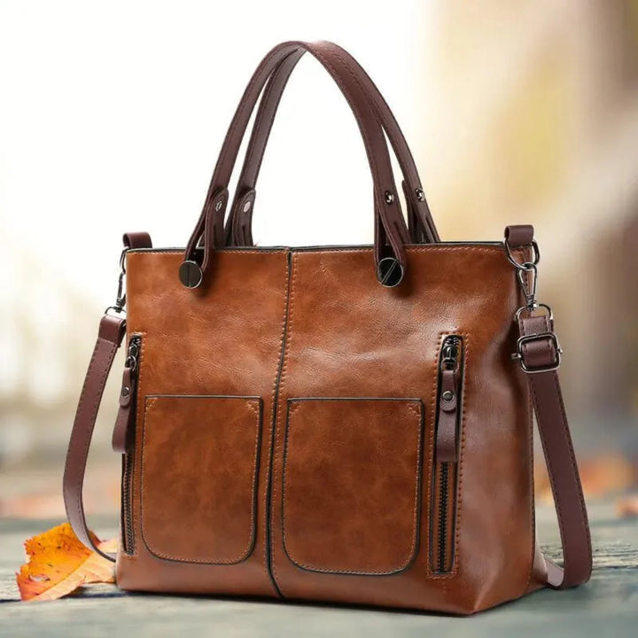 Elegante klassische Schultertasche aus Leder