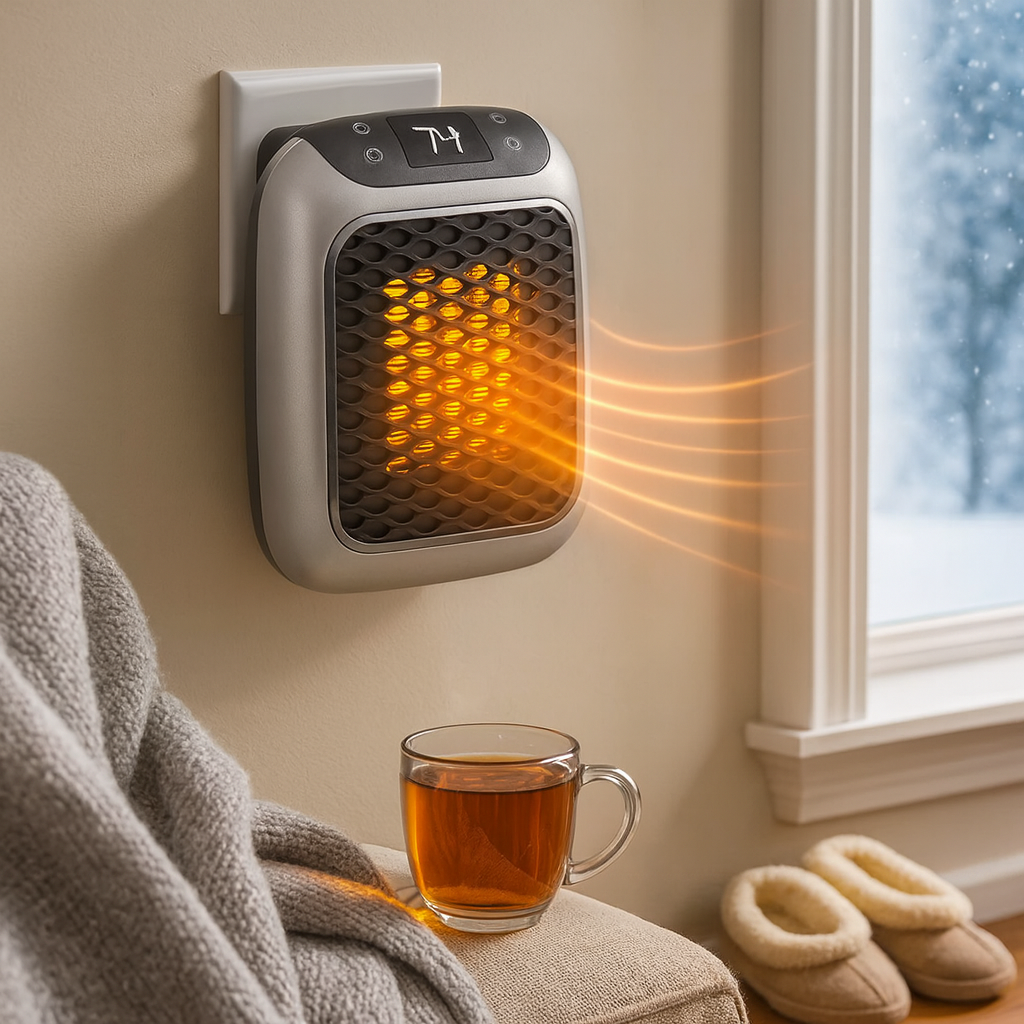 Bærbar viftevarmer 800 W med timer