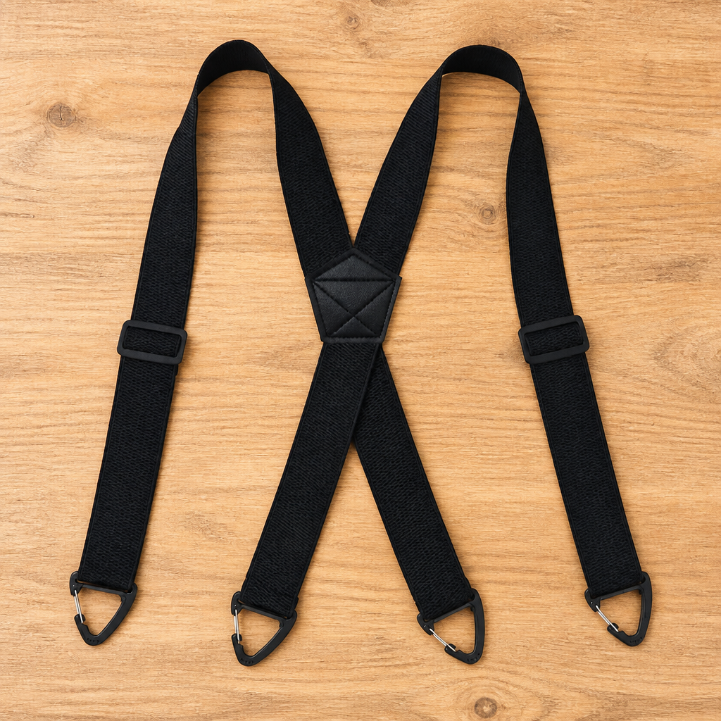 Elastiske bukseseler for herre, 3,8 cm brede med metallklips, X- eller Y-rygg