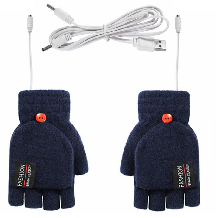 Fingerløse USB-hansker, oppvarmet på begge sider