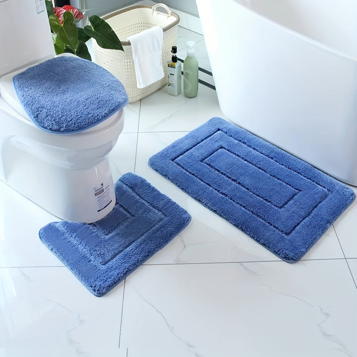 Sett med 3 Baderomsmatter i Ultrafin Fiber – Rask Tørking og Absorberende