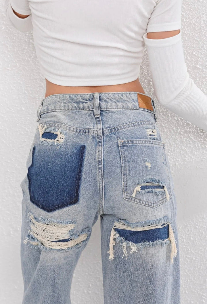 Vintage Ripped Jeans til Dame
