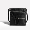 Ladies' leather shoulder bag with multiple pockets